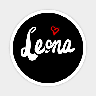 Leona popular girls first name in white. Personalized personalised customised name Leona Magnet